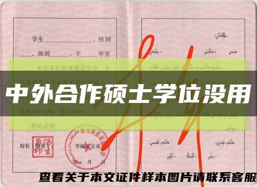 中外合作硕士学位没用缩略图