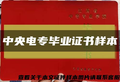 中央电专毕业证书样本缩略图
