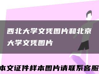 西北大学文凭图片和北京大学文凭图片缩略图