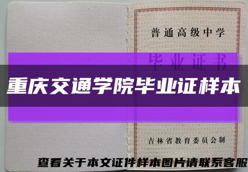 重庆交通学院毕业证样本缩略图