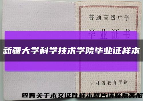 新疆大学科学技术学院毕业证样本缩略图