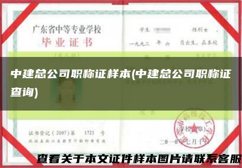 中建总公司职称证样本(中建总公司职称证查询)缩略图