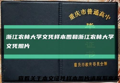 浙江农林大学文凭样本图和浙江农林大学文凭照片缩略图
