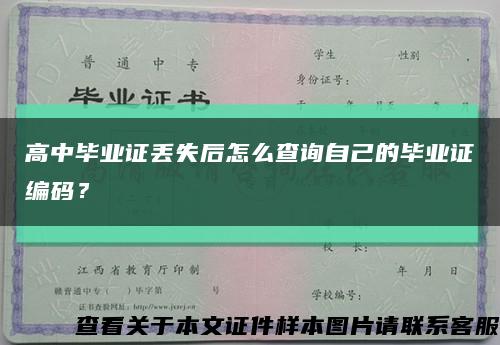 高中毕业证丢失后怎么查询自己的毕业证编码？缩略图