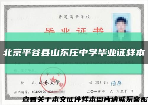 北京平谷县山东庄中学毕业证样本缩略图