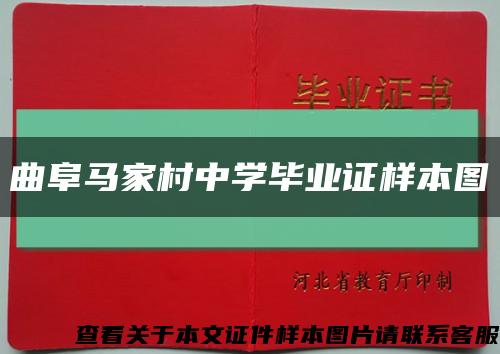 曲阜马家村中学毕业证样本图缩略图