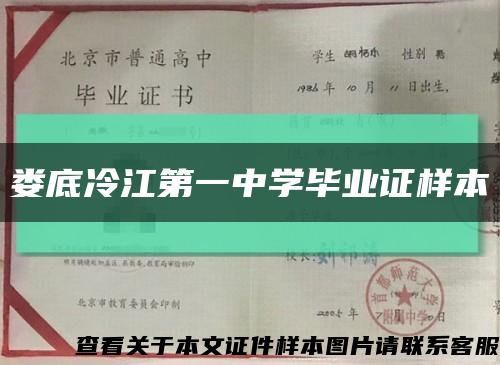 娄底冷江第一中学毕业证样本缩略图