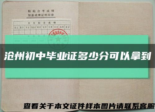 沧州初中毕业证多少分可以拿到缩略图
