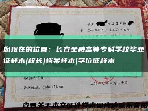 您现在的位置：长春金融高等专科学校毕业证样本|校长|档案样本|学位证样本缩略图