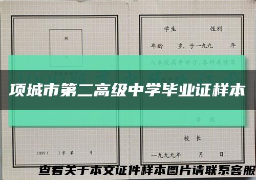 项城市第二高级中学毕业证样本缩略图