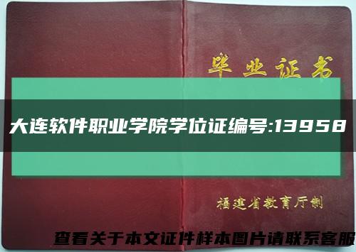 大连软件职业学院学位证编号:13958缩略图