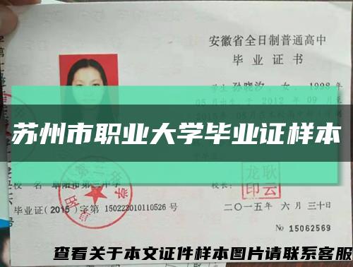 苏州市职业大学毕业证样本缩略图