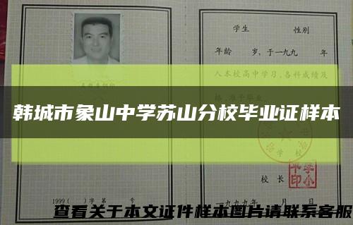 韩城市象山中学苏山分校毕业证样本缩略图
