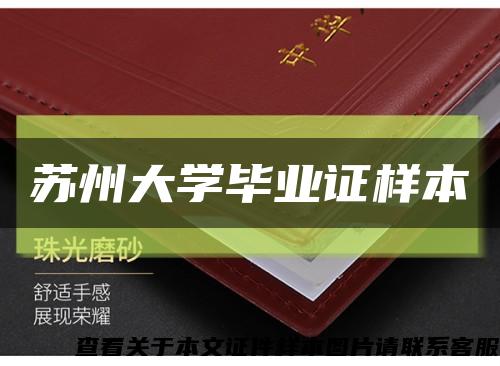 苏州大学毕业证样本缩略图