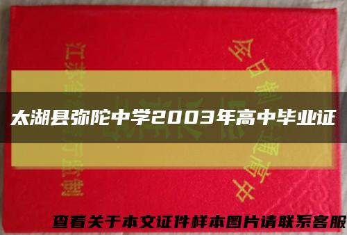 太湖县弥陀中学2003年高中毕业证缩略图