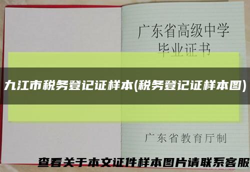 九江市税务登记证样本(税务登记证样本图)缩略图