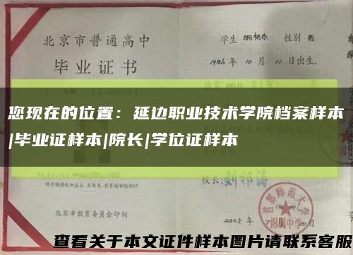 您现在的位置：延边职业技术学院档案样本|毕业证样本|院长|学位证样本缩略图