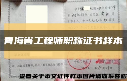 青海省工程师职称证书样本缩略图