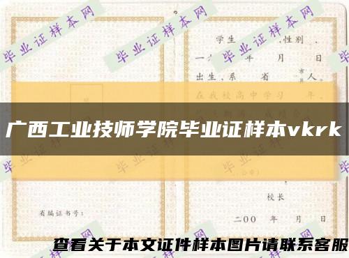 广西工业技师学院毕业证样本vkrk缩略图