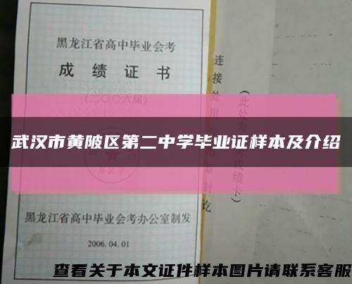 武汉市黄陂区第二中学毕业证样本及介绍缩略图