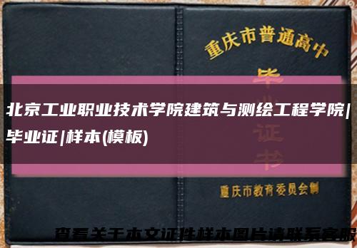 北京工业职业技术学院建筑与测绘工程学院|毕业证|样本(模板)缩略图