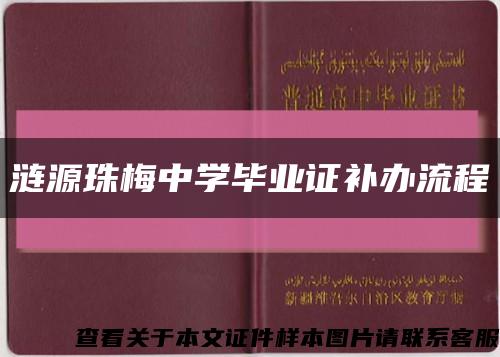 涟源珠梅中学毕业证补办流程缩略图