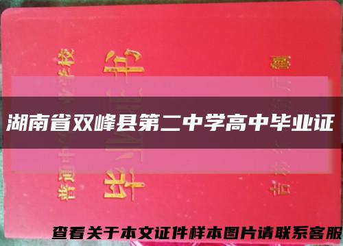 湖南省双峰县第二中学高中毕业证缩略图