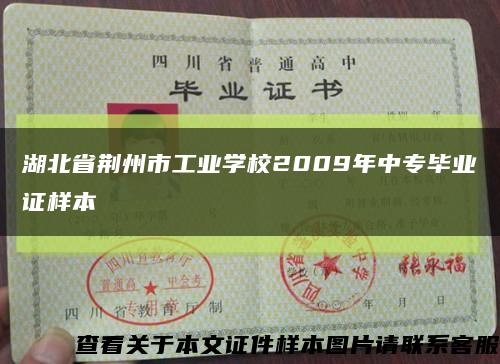 湖北省荆州市工业学校2009年中专毕业证样本缩略图