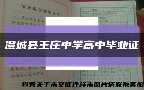 澄城县王庄中学高中毕业证缩略图