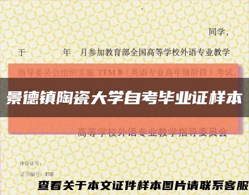 景德镇陶瓷大学自考毕业证样本缩略图