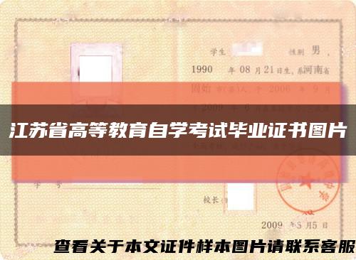 江苏省高等教育自学考试毕业证书图片缩略图
