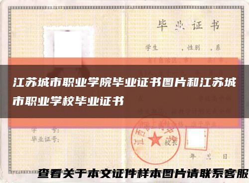 江苏城市职业学院毕业证书图片和江苏城市职业学校毕业证书缩略图