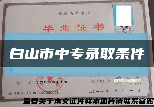 白山市中专录取条件缩略图