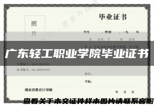 广东轻工职业学院毕业证书缩略图
