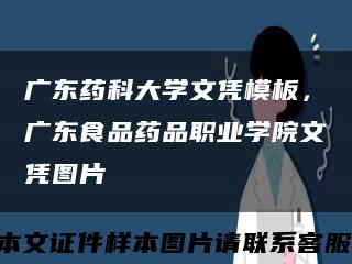 广东药科大学文凭模板，广东食品药品职业学院文凭图片缩略图