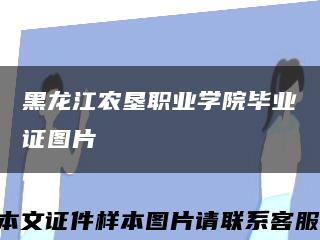 黑龙江农垦职业学院毕业证图片缩略图