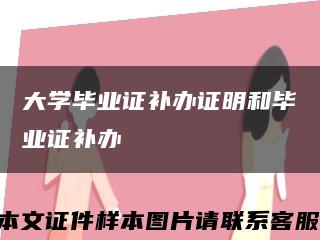 大学毕业证补办证明和毕业证补办缩略图