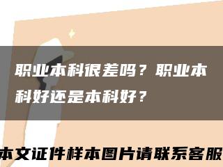 职业本科很差吗？职业本科好还是本科好？缩略图