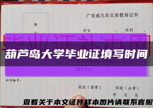 葫芦岛大学毕业证填写时间缩略图