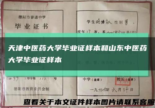 天津中医药大学毕业证样本和山东中医药大学毕业证样本缩略图