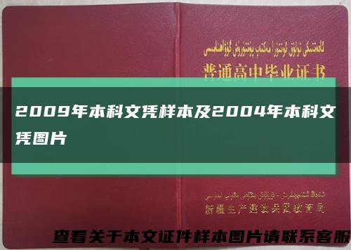 2009年本科文凭样本及2004年本科文凭图片缩略图