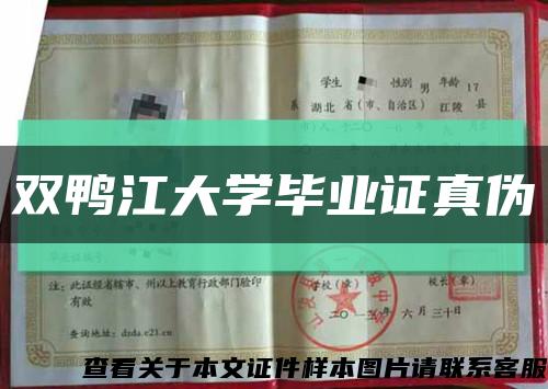 双鸭江大学毕业证真伪缩略图