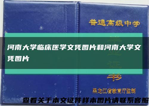 河南大学临床医学文凭图片和河南大学文凭图片缩略图