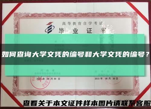 如何查询大学文凭的编号和大学文凭的编号？缩略图