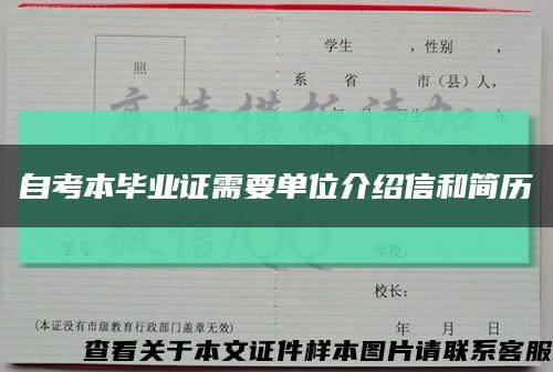 自考本毕业证需要单位介绍信和简历缩略图