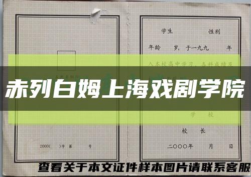 赤列白姆上海戏剧学院缩略图