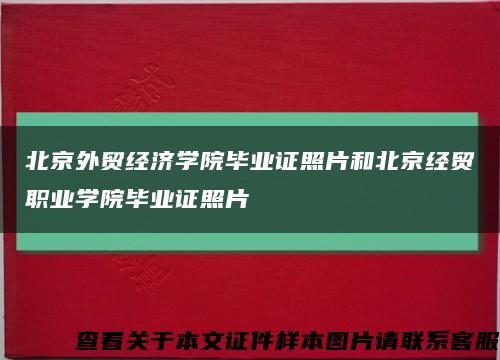 北京外贸经济学院毕业证照片和北京经贸职业学院毕业证照片缩略图