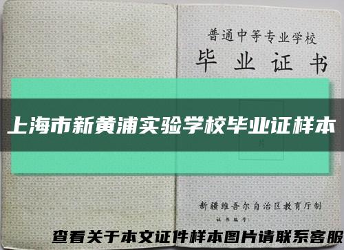 上海市新黄浦实验学校毕业证样本缩略图