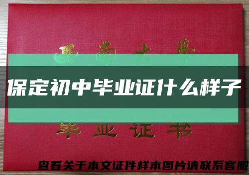 保定初中毕业证什么样子缩略图