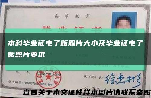 本科毕业证电子版照片大小及毕业证电子版照片要求缩略图